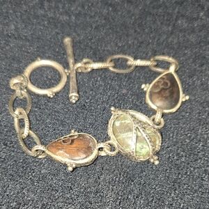 Lucky Brand Silver and Brown Bracelet